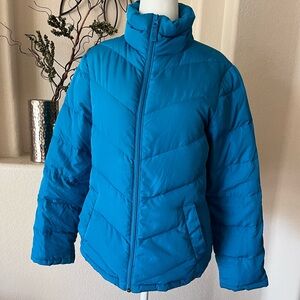 Puffer Jacket 90% Down/10% Feathers Size Women’s Small Teal Warm *FLAW Unbranded